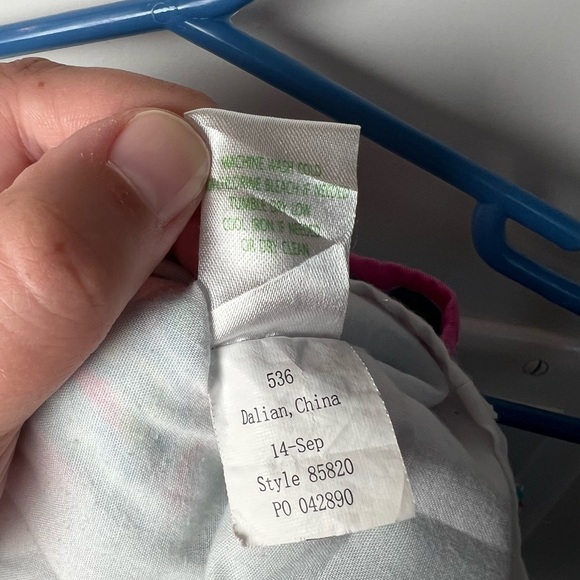 Lilly Pulitzer Tropical Coastal Pink Green Teal Pattern Shift Dress w Ties Sz 2 - Picture 6 of 7